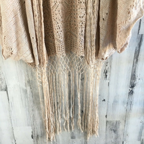 Lovestitch Long Kimono Crochet Duster Fringe Cardi - Picture 3 of 8